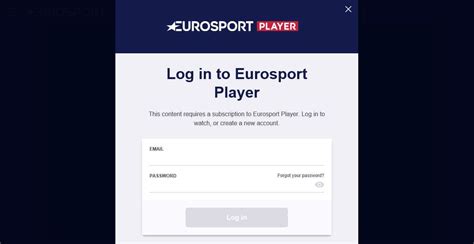 eurosport player log in